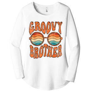 Groovy Brother 70s Aesthetic 1970S Retro Brother Hippie Women's Perfect Tri Tunic Long Sleeve Shirt