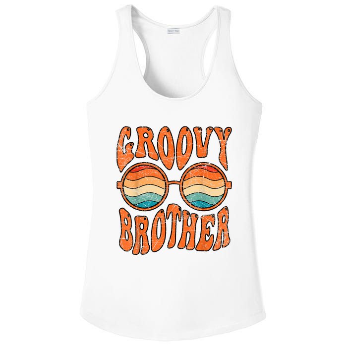 Groovy Brother 70s Aesthetic 1970S Retro Brother Hippie Ladies PosiCharge Competitor Racerback Tank