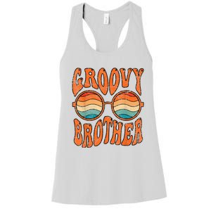 Groovy Brother 70s Aesthetic 1970S Retro Brother Hippie Women's Racerback Tank