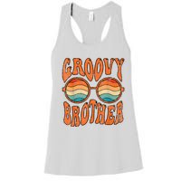 Groovy Brother 70s Aesthetic 1970S Retro Brother Hippie Women's Racerback Tank