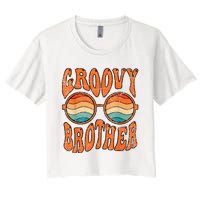 Groovy Brother 70s Aesthetic 1970S Retro Brother Hippie Women's Crop Top Tee