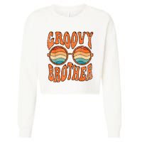 Groovy Brother 70s Aesthetic 1970S Retro Brother Hippie Cropped Pullover Crew