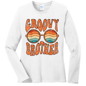 Groovy Brother 70s Aesthetic 1970S Retro Brother Hippie Ladies Long Sleeve Shirt