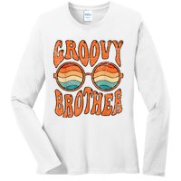 Groovy Brother 70s Aesthetic 1970S Retro Brother Hippie Ladies Long Sleeve Shirt