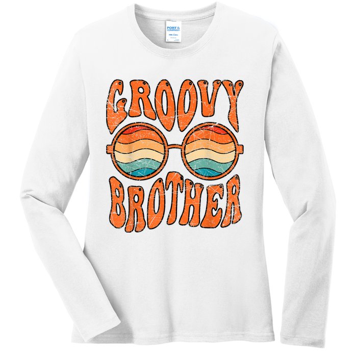 Groovy Brother 70s Aesthetic 1970S Retro Brother Hippie Ladies Long Sleeve Shirt