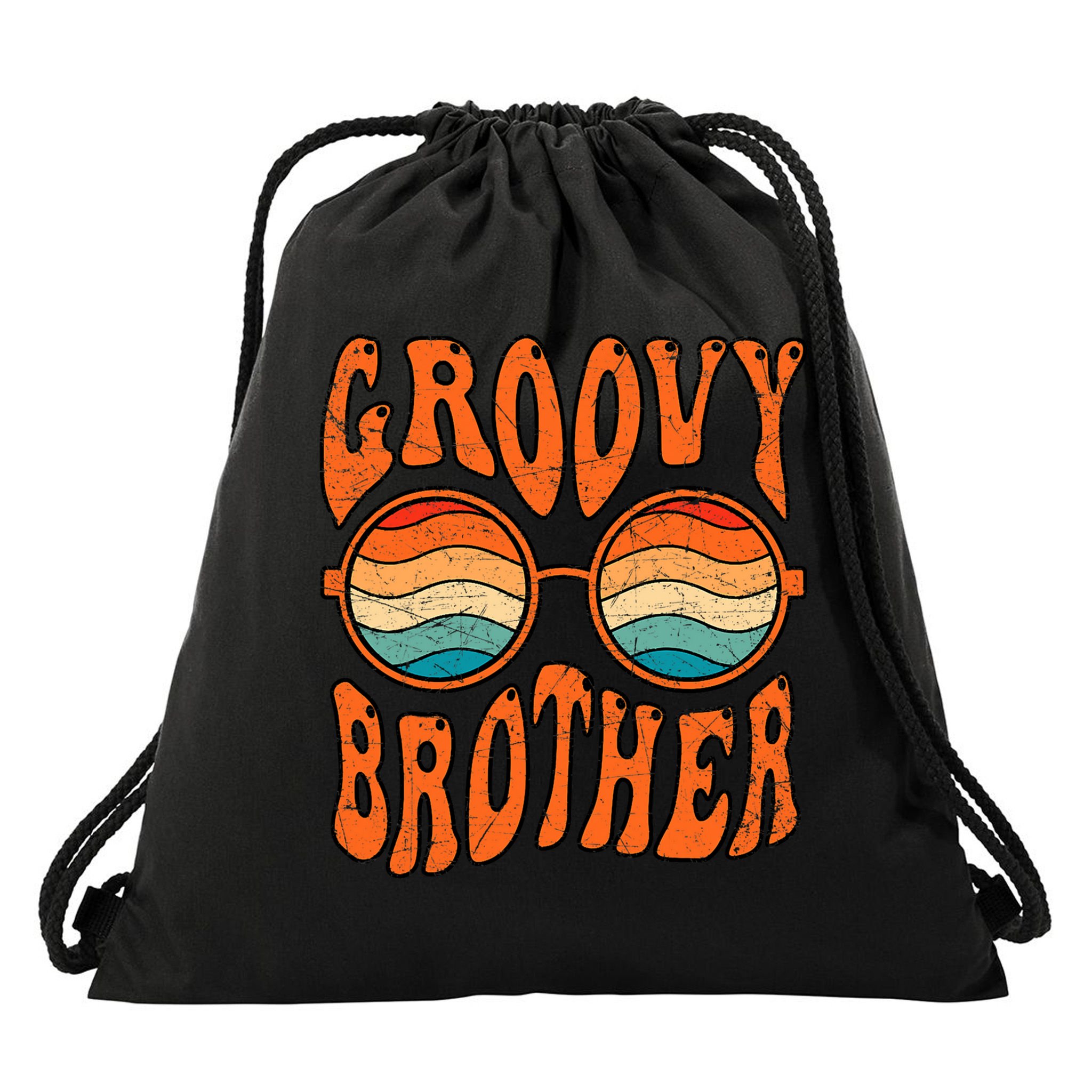 Groovy Brother 70s Aesthetic 1970'S Retro Brother Drawstring Bag