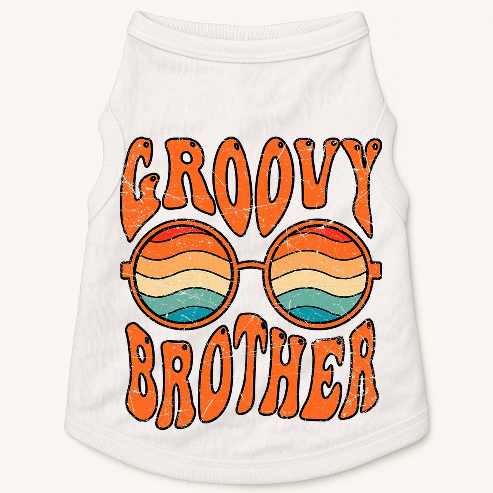 Groovy Brother 70s Aesthetic 1970'S Retro Brother Doggie Tank