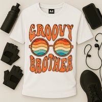 Groovy Brother 70s Aesthetic 1970'S Retro Brother Cooling Performance Crew T-Shirt