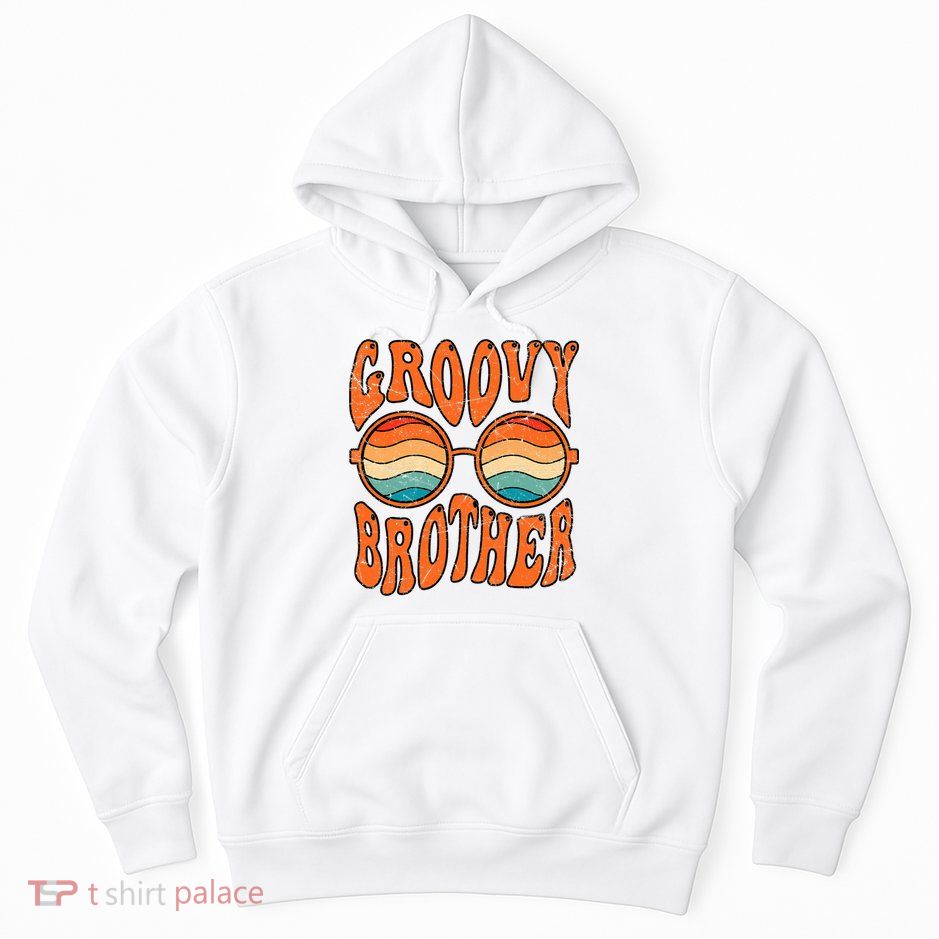 Groovy Brother 70s Aesthetic 1970'S Retro Brother Hoodie