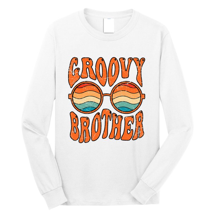 Groovy Brother 70s Aesthetic 1970'S Retro Brother Long Sleeve Shirt