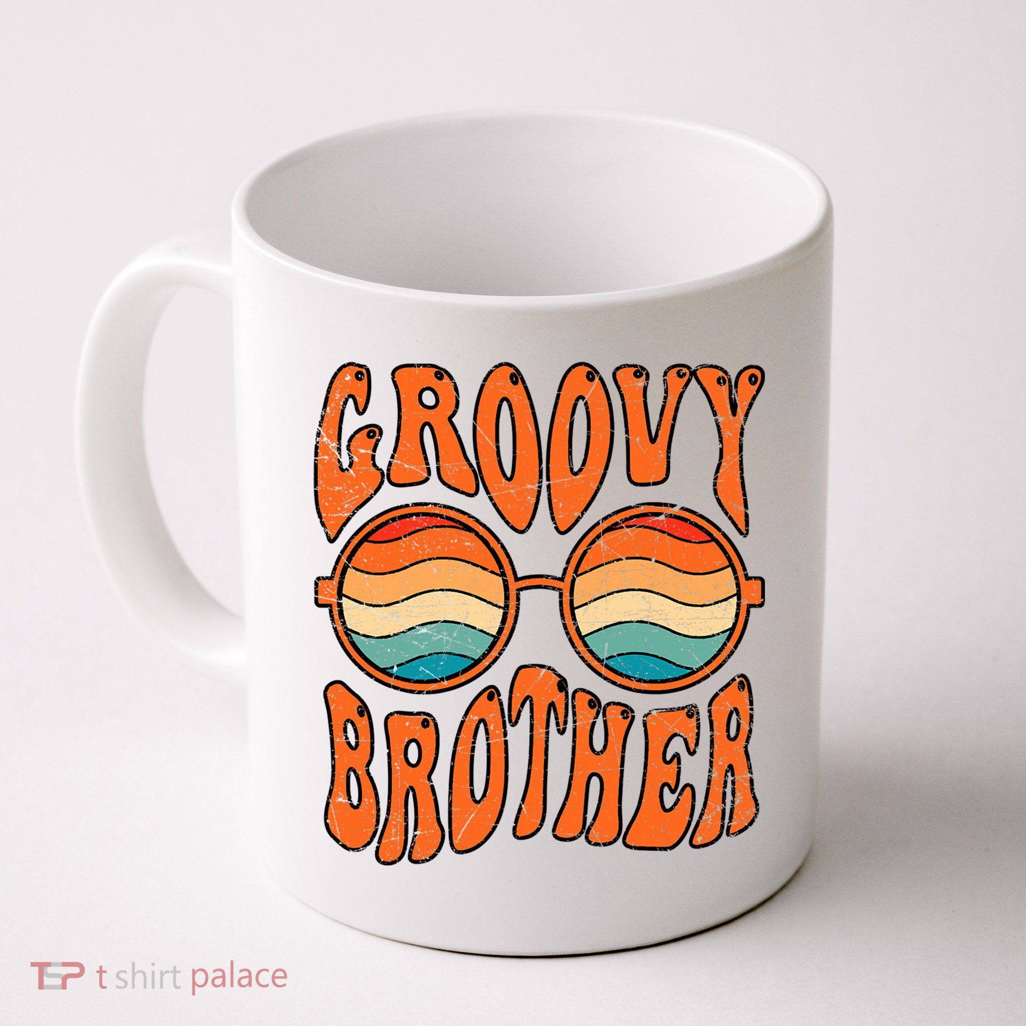 Groovy Brother 70s Aesthetic 1970'S Retro Brother Mug