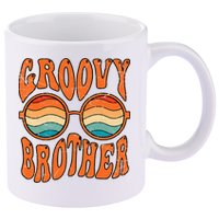 Groovy Brother 70s Aesthetic 1970'S Retro Brother 11oz C Handle Ceramic Mug