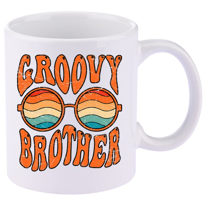 Groovy Brother 70s Aesthetic 1970'S Retro Brother 11oz C Handle Ceramic Mug