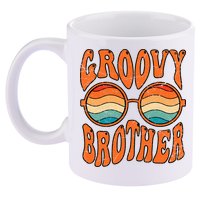 Groovy Brother 70s Aesthetic 1970'S Retro Brother 11oz C Handle Ceramic Mug
