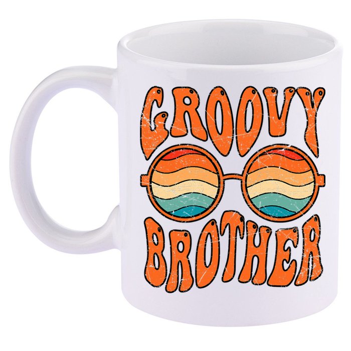 Groovy Brother 70s Aesthetic 1970'S Retro Brother 11oz C Handle Ceramic Mug