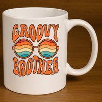 Groovy Brother 70s Aesthetic 1970'S Retro Brother 11oz C Handle Ceramic Mug