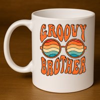 Groovy Brother 70s Aesthetic 1970'S Retro Brother 11oz C Handle Ceramic Mug