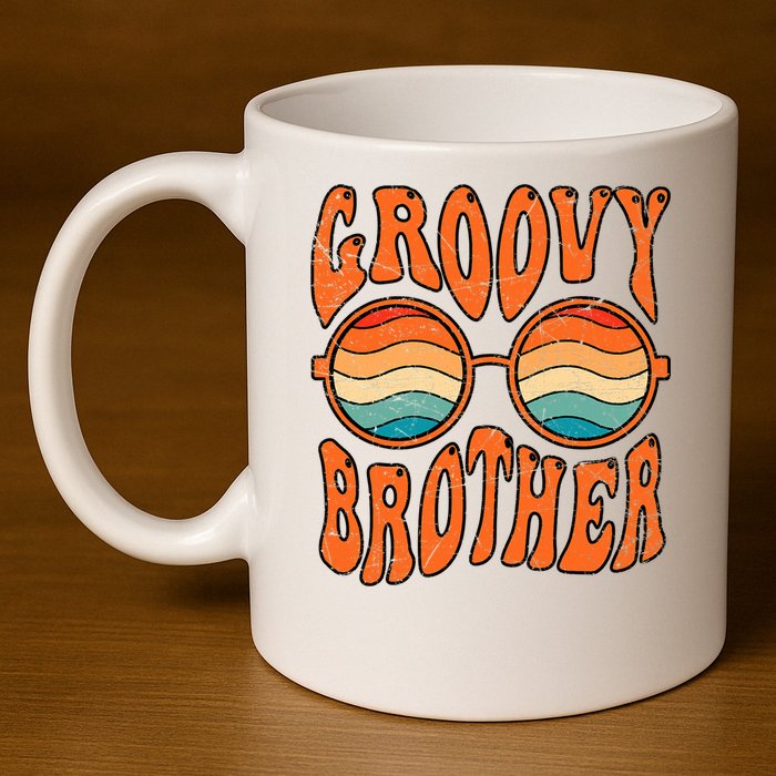 Groovy Brother 70s Aesthetic 1970'S Retro Brother 11oz C Handle Ceramic Mug