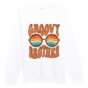 Groovy Brother 70s Aesthetic 1970'S Retro Brother Premium Crewneck Sweatshirt