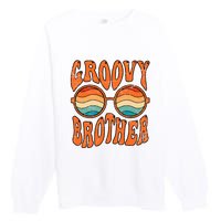 Groovy Brother 70s Aesthetic 1970'S Retro Brother Premium Crewneck Sweatshirt