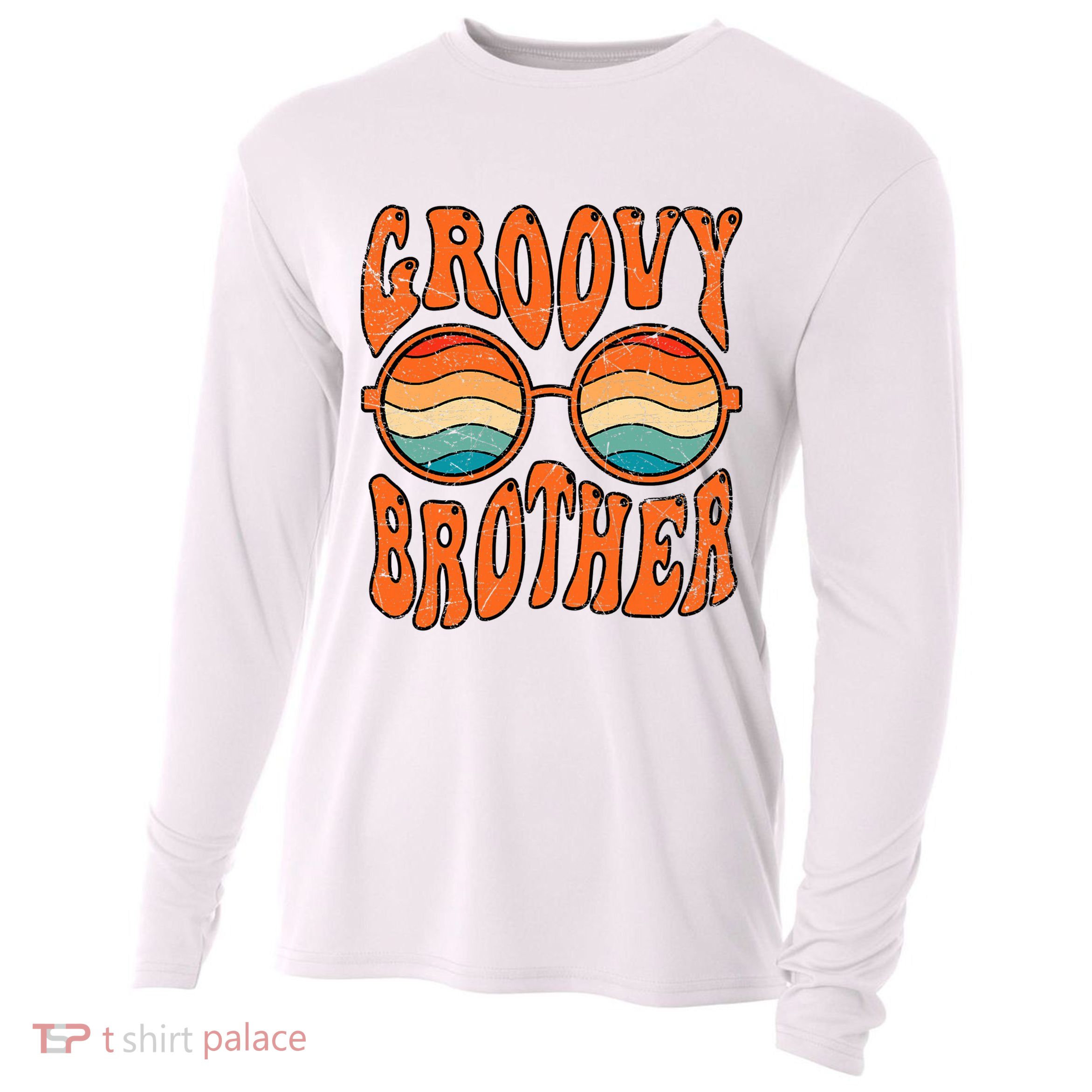 Groovy Brother 70s Aesthetic 1970'S Retro Brother Cooling Performance Long Sleeve Crew