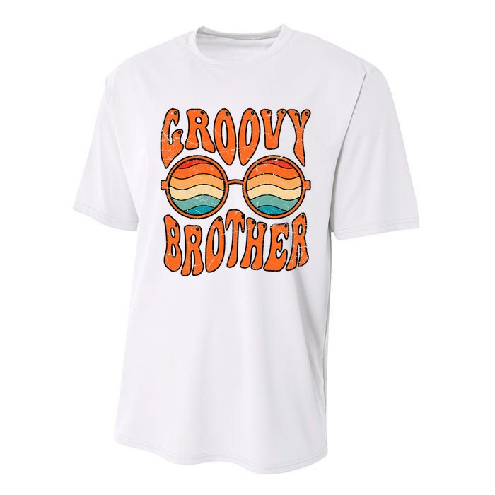 Groovy Brother 70s Aesthetic 1970'S Retro Brother Performance Sprint T-Shirt