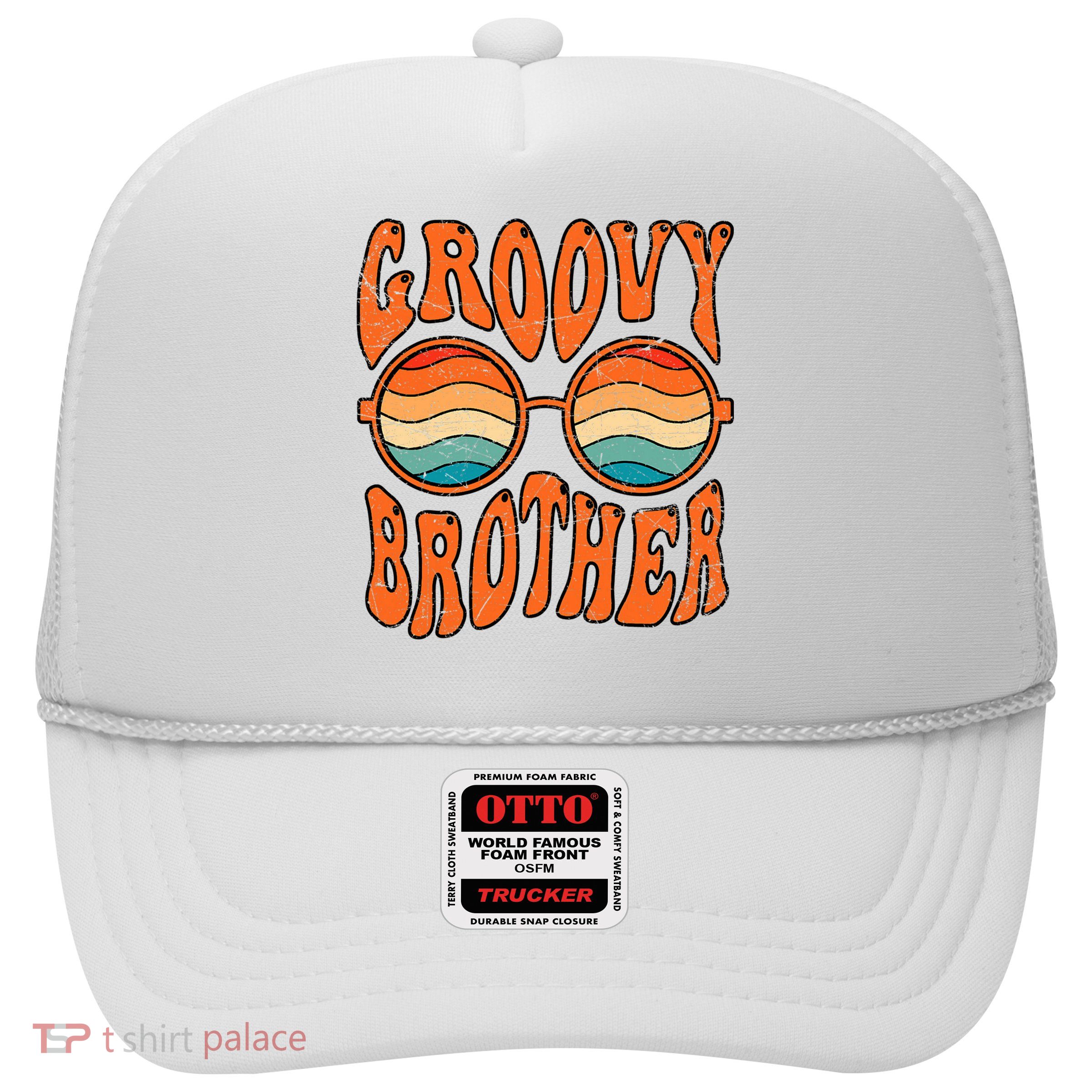 Groovy Brother 70s Aesthetic 1970'S Retro Brother Trucker Hat