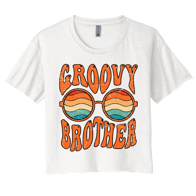 Groovy Brother 70s Aesthetic 1970'S Retro Brother Crop Top