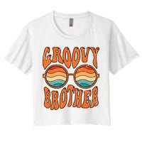 Groovy Brother 70s Aesthetic 1970'S Retro Brother Women's Crop Top Tee