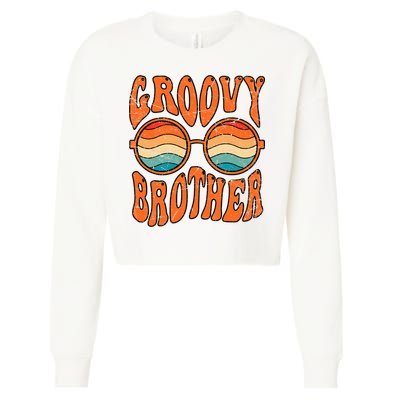 Groovy Brother 70s Aesthetic 1970'S Retro Brother Cropped Pullover Crew