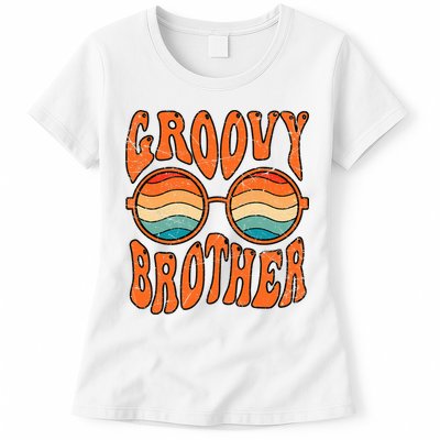 Groovy Brother 70s Aesthetic 1970'S Retro Brother Womens T-Shirt