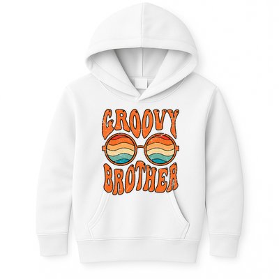 Groovy Brother 70s Aesthetic 1970'S Retro Brother Kids Hoodie
