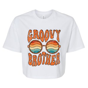 Groovy Brother 70s Aesthetic 1970's Retro Brother Hippie Bella+Canvas Jersey Crop Tee