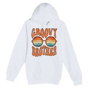 Groovy Brother 70s Aesthetic 1970's Retro Brother Hippie Premium Pullover Hoodie