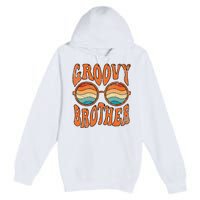 Groovy Brother 70s Aesthetic 1970's Retro Brother Hippie Premium Pullover Hoodie