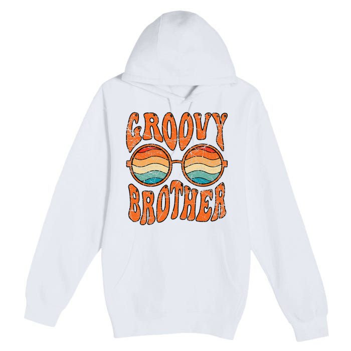 Groovy Brother 70s Aesthetic 1970's Retro Brother Hippie Premium Pullover Hoodie