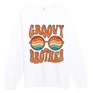 Groovy Brother 70s Aesthetic 1970's Retro Brother Hippie Premium Crewneck Sweatshirt