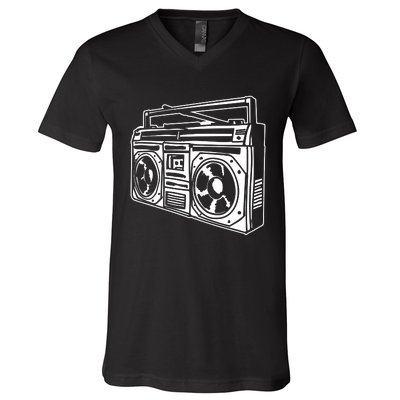 Ghetto Blaster 80s 90s Hip Hip Rap V-Neck T-Shirt