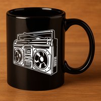 Ghetto Blaster 80s 90s Hip Hip Rap 11oz C Handle Ceramic Mug