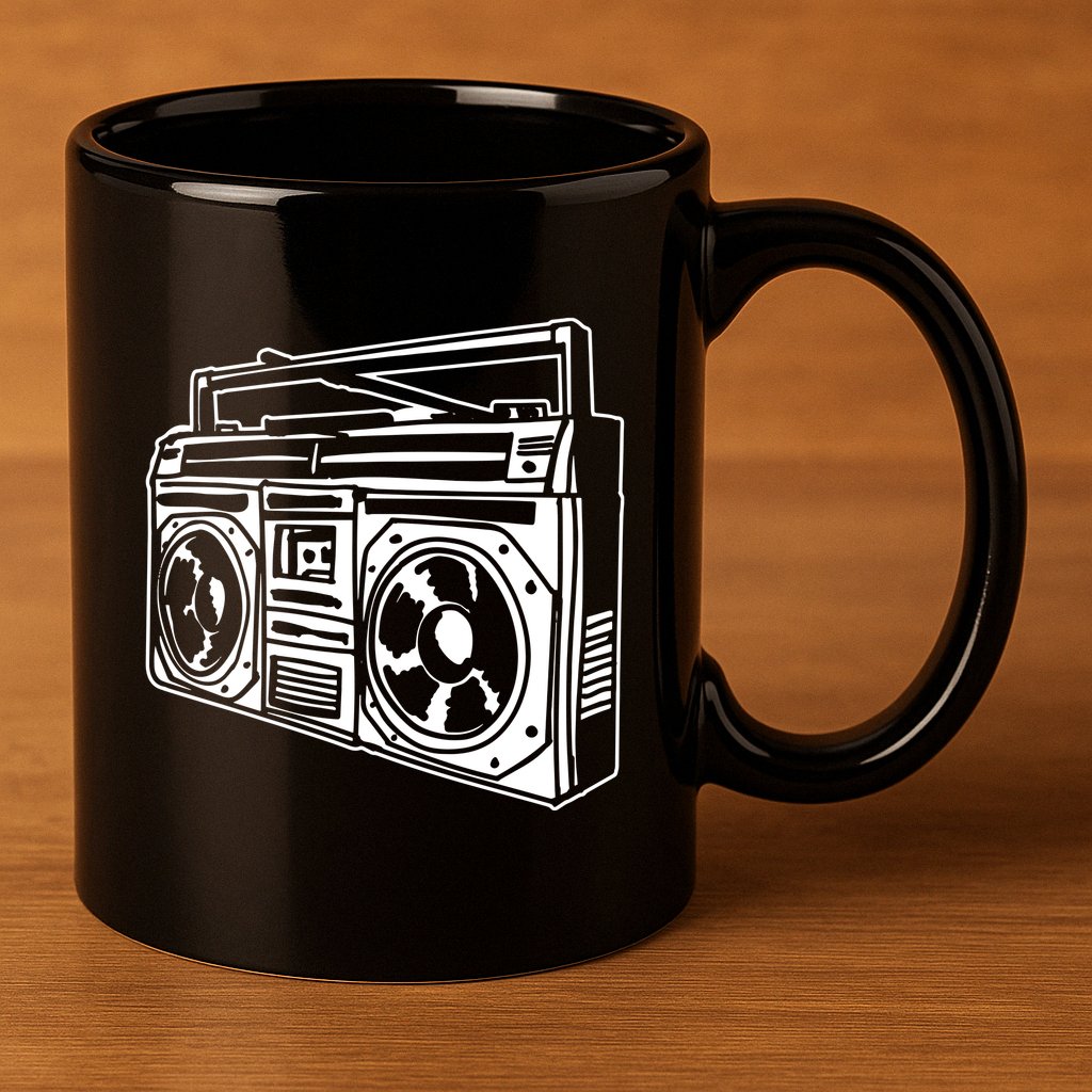 Ghetto Blaster 80s 90s Hip Hip Rap 11oz C Handle Ceramic Mug