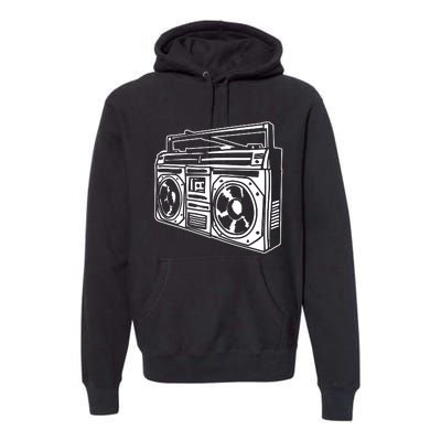 Ghetto Blaster 80s 90s Hip Hip Rap Premium Hoodie