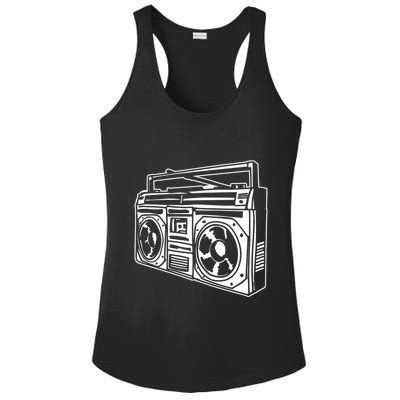 Ghetto Blaster 80s 90s Hip Hip Rap Ladies PosiCharge Competitor Racerback Tank