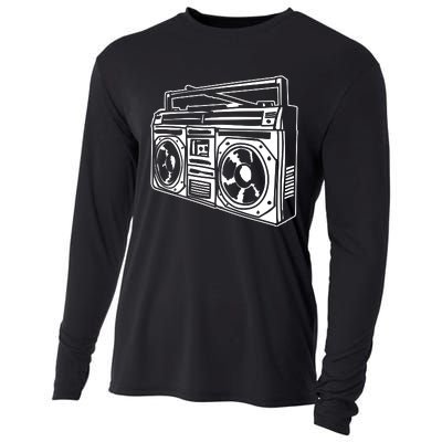 Ghetto Blaster 80s 90s Hip Hip Rap Cooling Performance Long Sleeve Crew