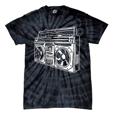 Ghetto Blaster 80s 90s Hip Hip Rap Tie-Dye T-Shirt