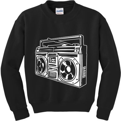Ghetto Blaster 80s 90s Hip Hip Rap Kids Sweatshirt