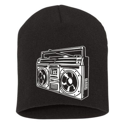 Ghetto Blaster 80s 90s Hip Hip Rap Short Acrylic Beanie