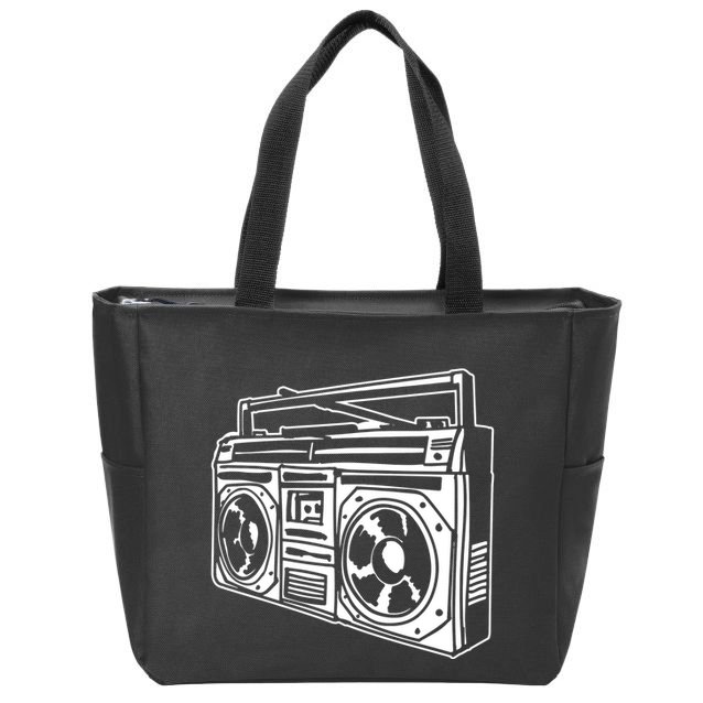 Ghetto Blaster 80s 90s Hip Hip Rap Zip Tote Bag