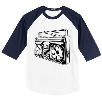 Ghetto Blaster 80s 90s Hip Hip Rap Baseball Sleeve Shirt