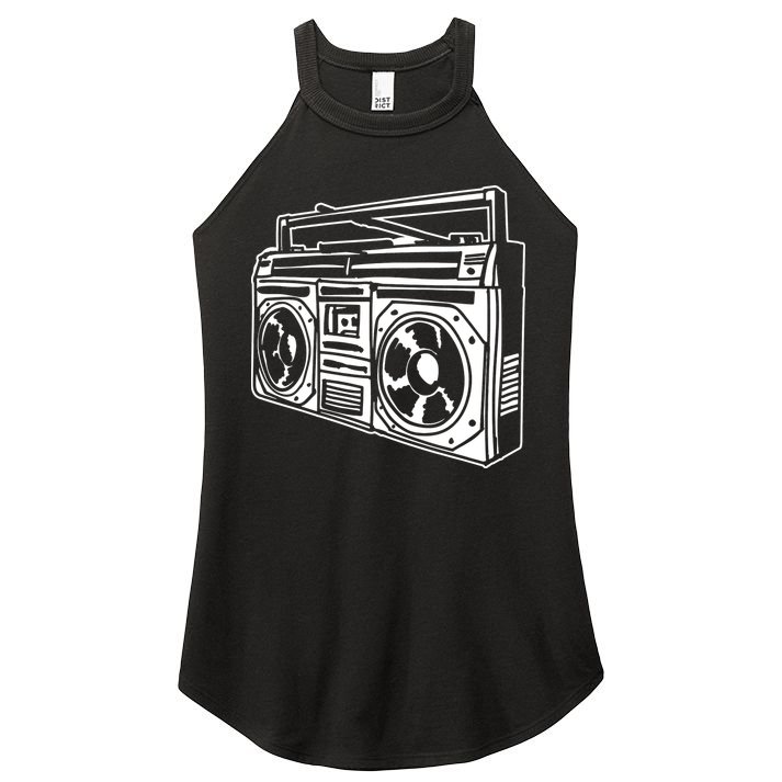 Ghetto Blaster 80s 90s Hip Hop Rap Classic Women's Perfect Tri Rocker Tank