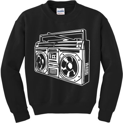 Ghetto Blaster 80s 90s Hip Hop Rap Classic Kids Sweatshirt